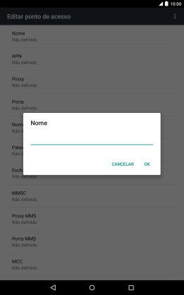 Introduza Vodafone Internet e prima OK.