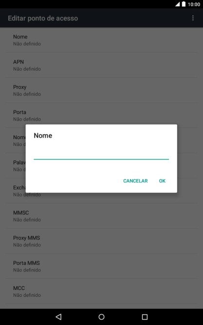 Introduza Vodafone Internet e prima OK.