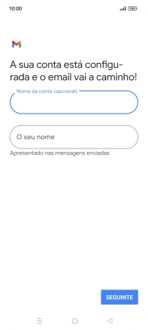 Prima O seu nome e introduza o nome do remetente pretendido.