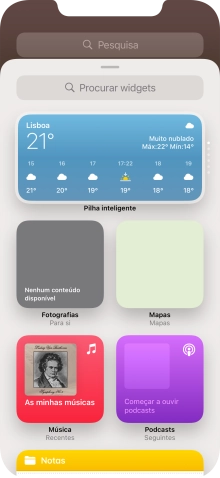 Prima o widget pretendido.