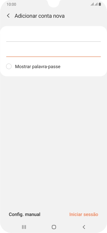 Prima Iniciar sessão.