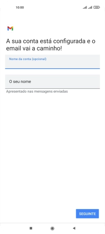 Prima O seu nome e introduza o nome do remetente pretendido.