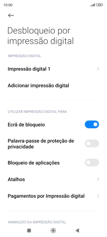 Prima os indicadores junto às definições pretendidas para as ativar ou desativar.