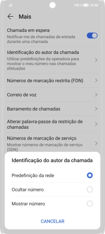 Prima Mostrar número para ativar a visualização do seu número.