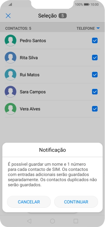 Prima CONTINUAR.