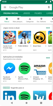 Deslize o dedo sobre o ecrã da esquerda para a direita.