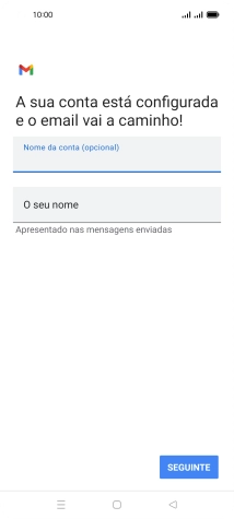 Prima O seu nome e introduza o nome do remetente pretendido.