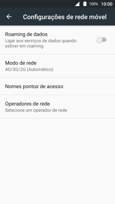 Prima Operadores de rede e aguarde enquanto o telefone procura as redes.