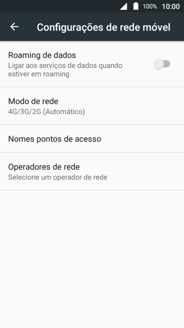 Prima Operadores de rede e aguarde enquanto o telefone procura as redes.