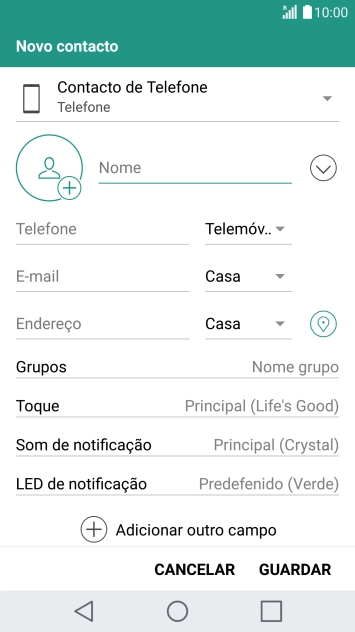 Prima o ícone para adicionar uma imagem.