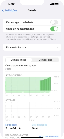 Para voltar ao ecrã inicial, deslize o dedo de baixo para cima a partir da base do ecrã.