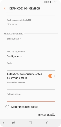 Prima INICIAR SESSÃO.