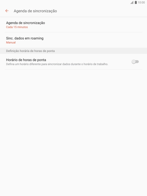 Prima Agenda de sincronização.