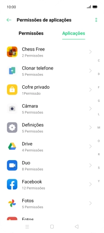 Prima a app pretendida.