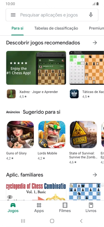 Prima a caixa de pesquisa.