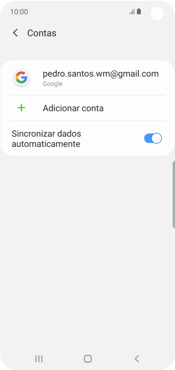 Prima Adicionar conta.