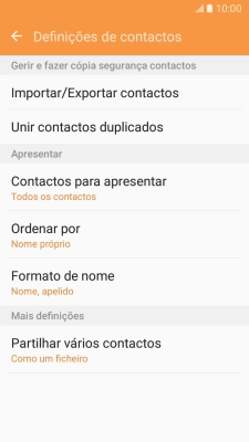 Prima Importar/Exportar contactos.