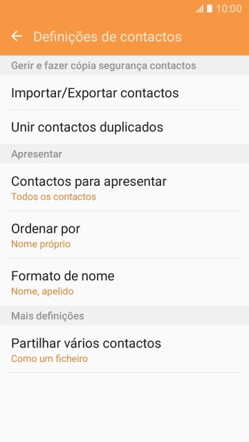 Prima Importar/Exportar contactos.