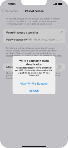 Se o Wi-Fi estiver desativado, prima Ativar Wi-Fi e Bluetooth.