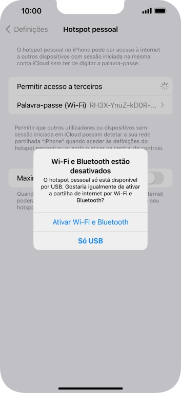 Se o Wi-Fi estiver desativado, prima Ativar Wi-Fi e Bluetooth.