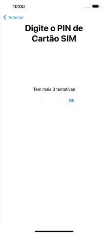 Se o cartão SIM estiver bloqueado, deve introduzir o código PIN e premir OK.