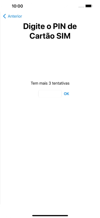 Se o cartão SIM estiver bloqueado, deve introduzir o código PIN e premir OK.