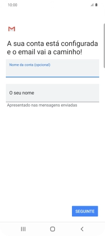 Prima O seu nome e introduza o nome do remetente pretendido.