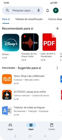 Prima a caixa de pesquisa.