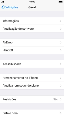 Prima Armazenamento no iPhone.