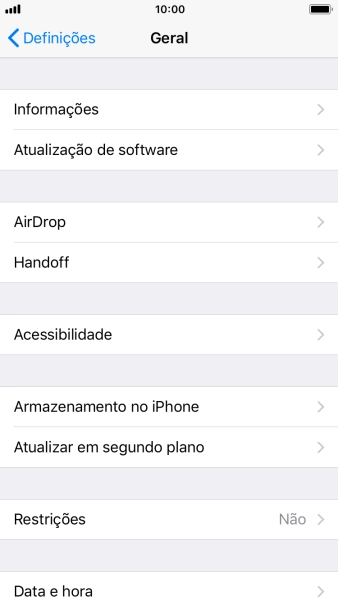 Prima Armazenamento no iPhone.