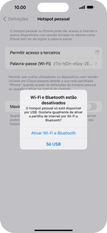 Se o Wi-Fi estiver desativado, prima Ativar Wi-Fi e Bluetooth.