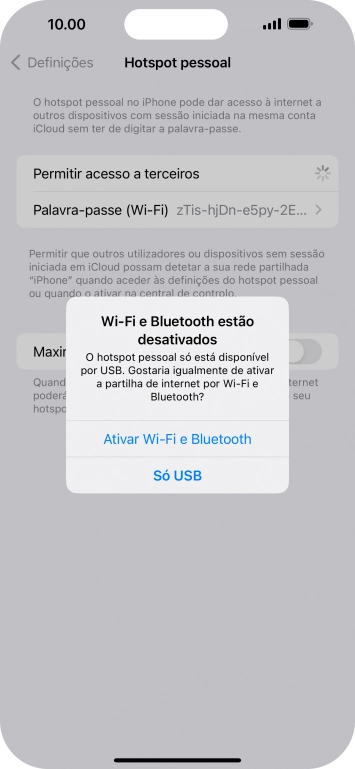 Se o Wi-Fi estiver desativado, prima Ativar Wi-Fi e Bluetooth.