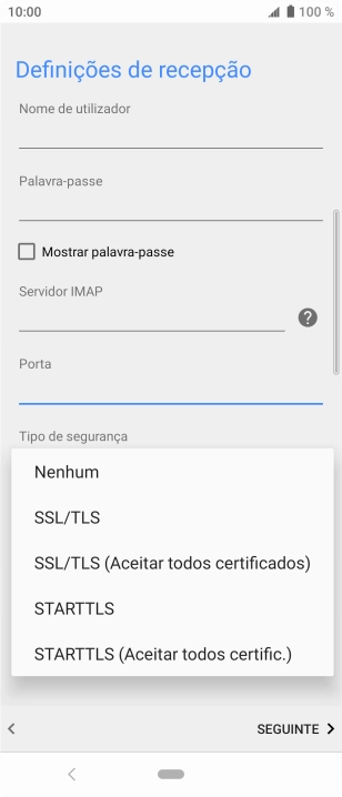 Prima Nenhum para desativar a função.