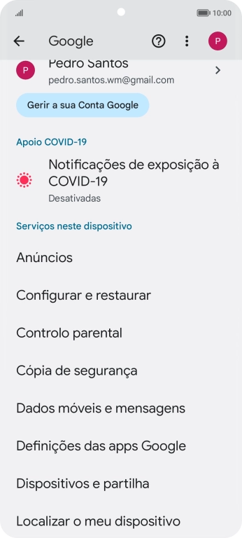 Prima Localizar o meu dispositivo.