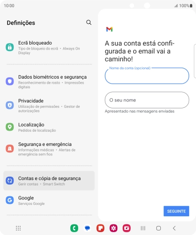 Prima O seu nome e introduza o nome do remetente pretendido.