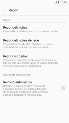 Prima Repor dispositivo.