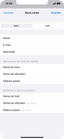 Prima Nome de utilizador e introduza o nome de utilizador da sua conta de e-mail.