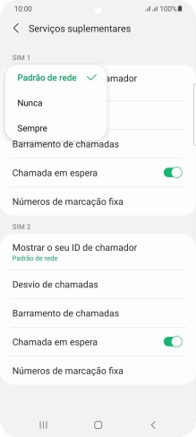 Prima Sempre para ativar a visualização do seu número.
