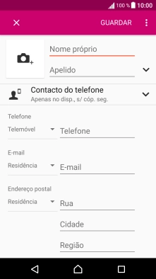 Prima Nome próprio e introduza o nome próprio.