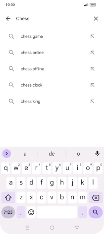 Introduza o nome ou categoria da app pretendida e prima o ícone para pesquisar.