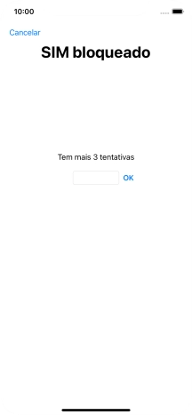 Se o cartão SIM estiver bloqueado, deve introduzir o código PIN e premir OK.