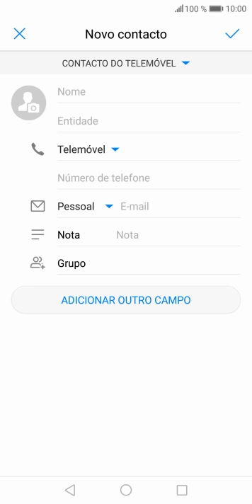 Prima a lista suspensa da lista de contactos.