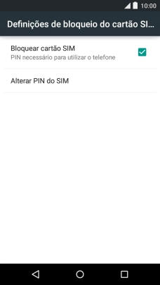 Prima Bloquear cartão SIM para ativar ou desativar a função.