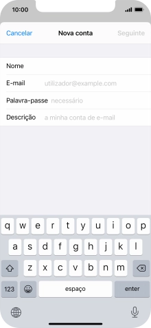 Prima E-mail e introduza o seu endereço de e-mail.