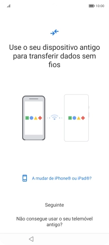 Siga as indicações no ecrã para transferir conteúdo de outro telefone e completar a ativação do telefone.