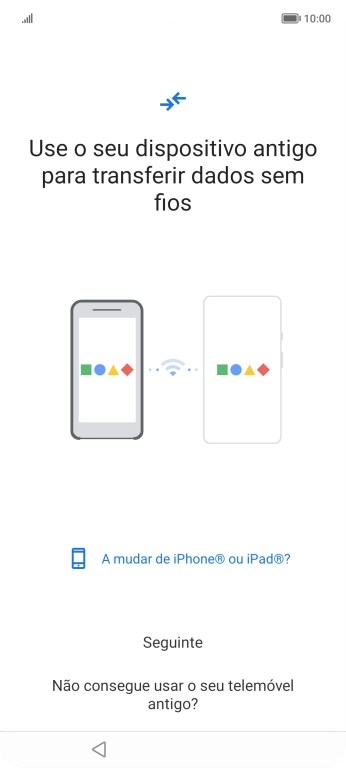 Siga as indicações no ecrã para transferir conteúdo de outro telefone e completar a ativação do telefone.