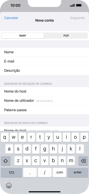 Prima Nome de utilizador e introduza o nome de utilizador da sua conta de e-mail.