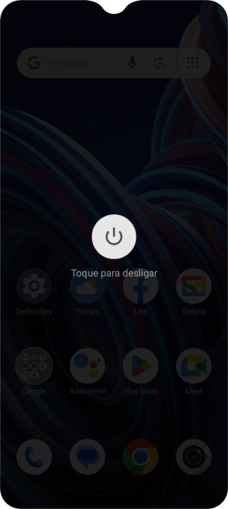Prima Toque para desligar.