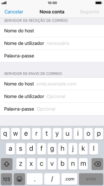 Prima Nome de utilizador e introduza o nome de utilizador da sua conta de e-mail na Vodafone.