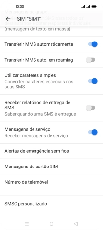Prima SMSC personalizado.